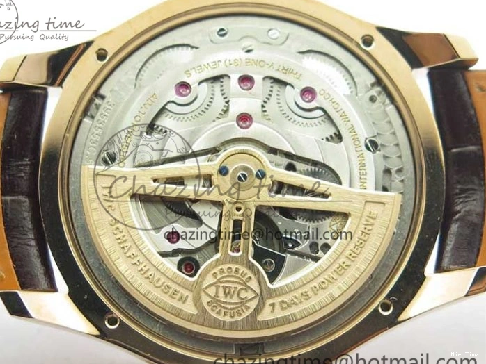 MIROTIME 0218 Compact Portugieser Perpetual Calendar IW503302 RG V9F 1:1 Best Edition White Dial on Brown Leather Strap A 7113